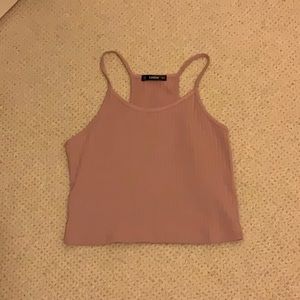 Pink cropped tank top
